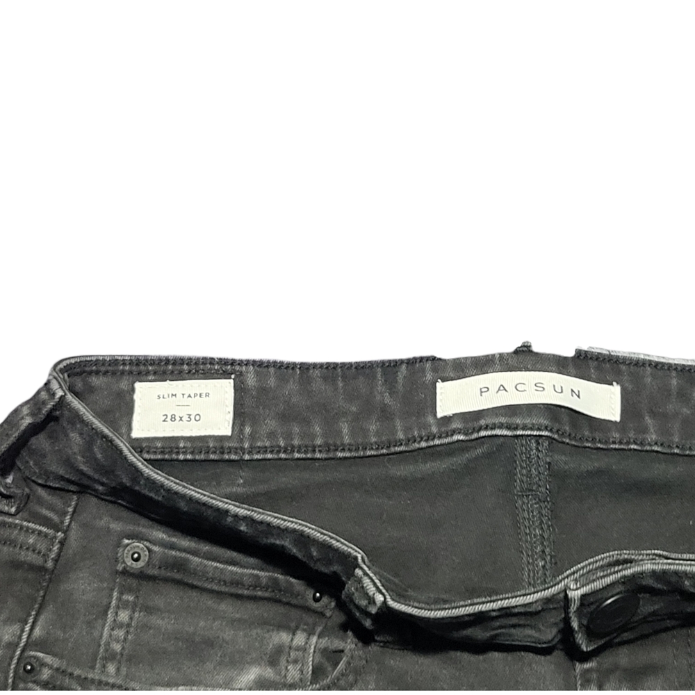 PacSun Black Slim Taper Men's Jeans - Picture 3 of 4
